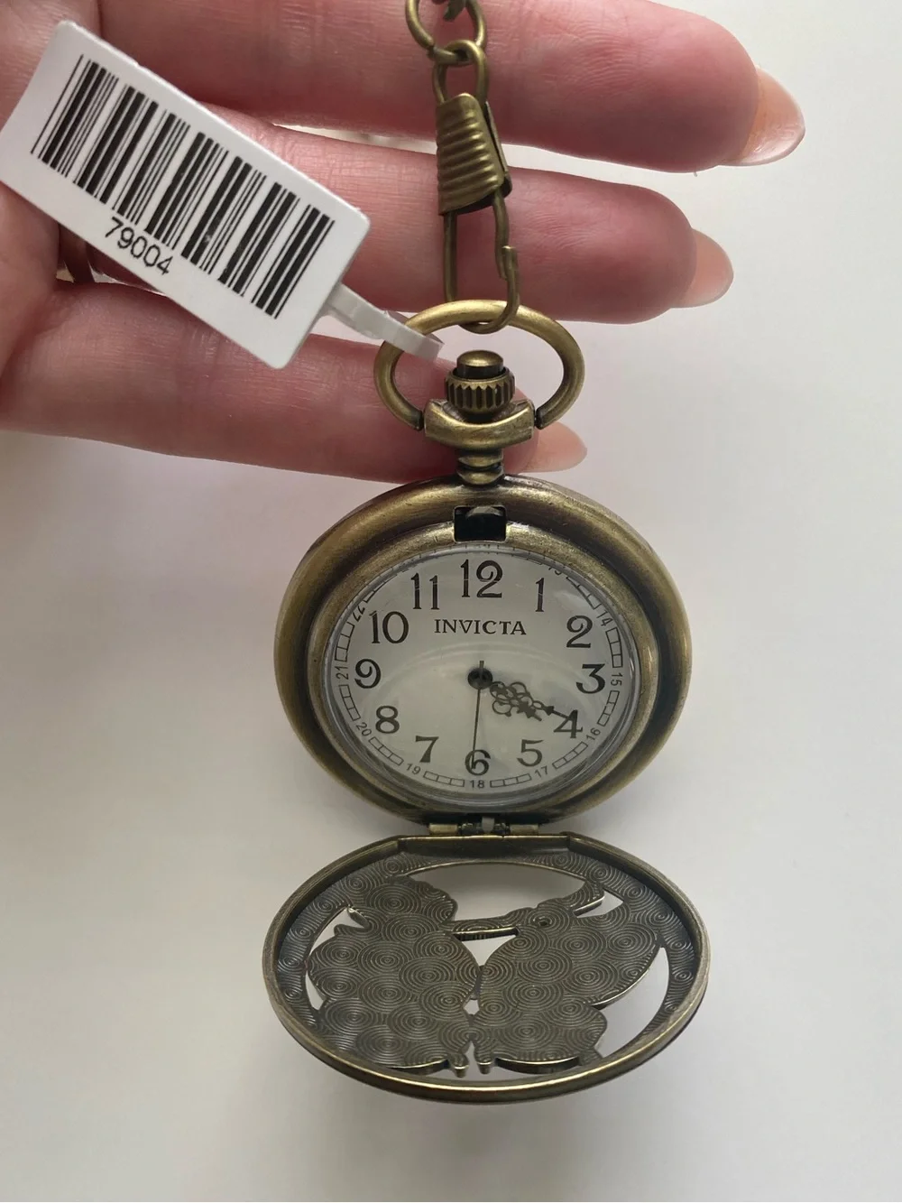 NEW Invicta Vintage Collection Owl Pocket Watch Antique Crystal Enamel Chain